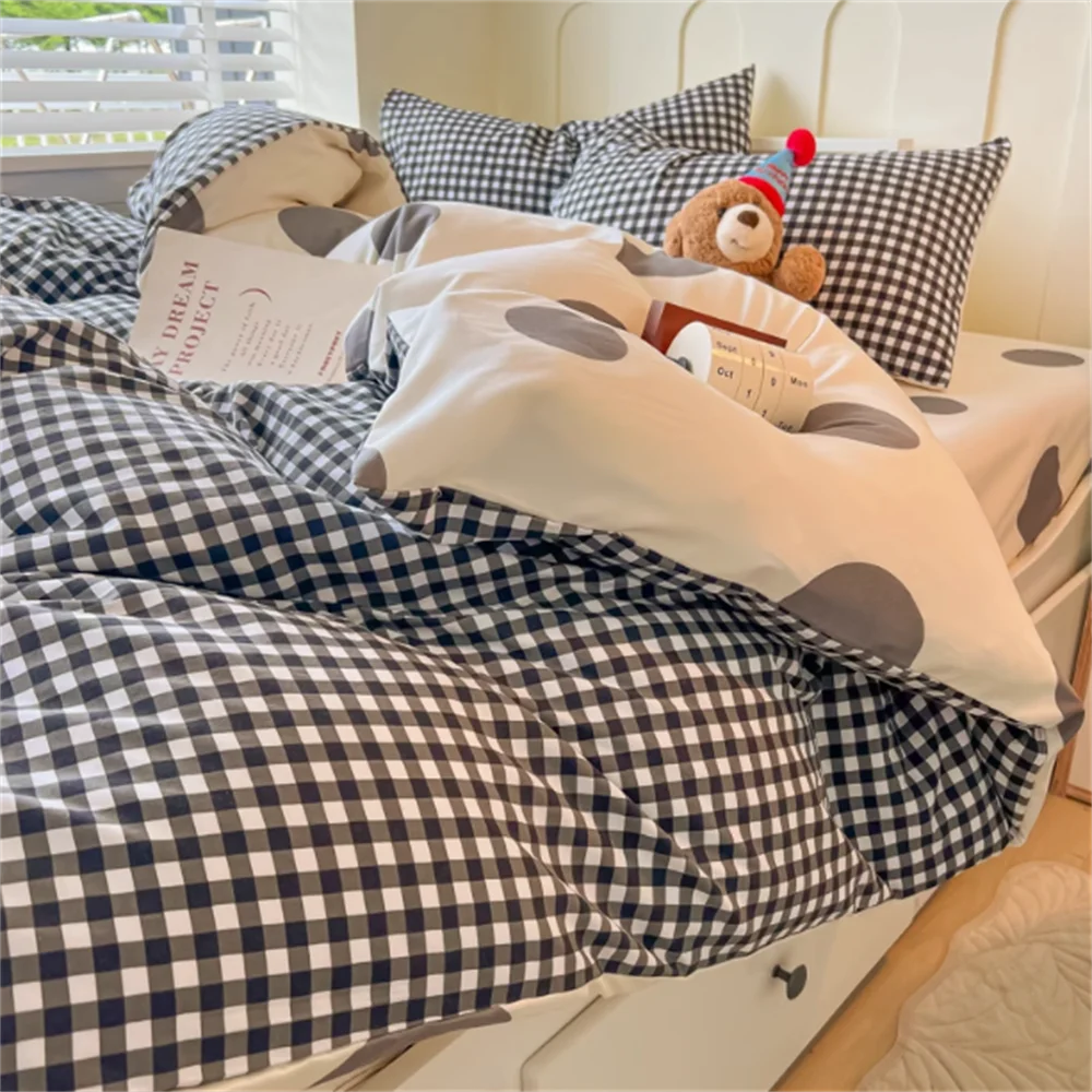 Dopamine Mix And Match Bedding Four-Piece Set Bed Sheet Bed Skirt Quilt Cover Non-Cotton Pure Cotton Dormitory Single Bed Sheet