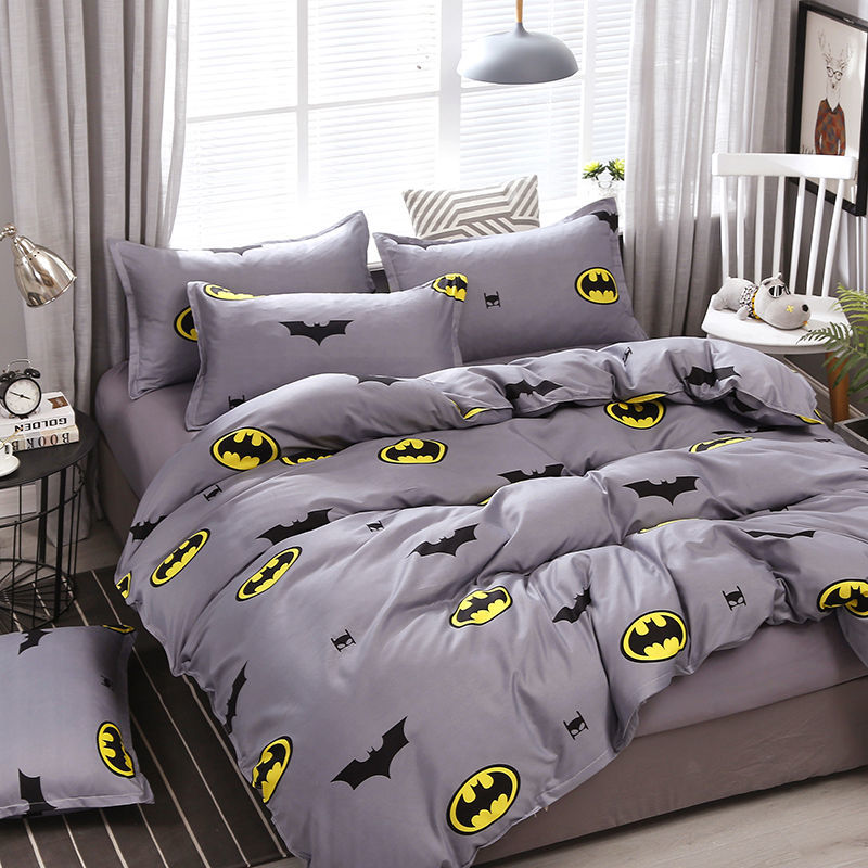 Fashion Bedding Set White Green Double Bed Linens Nordic Duvet Cover Pillowcase Queen Size Flat Sheet Classic Grid Kids Winter