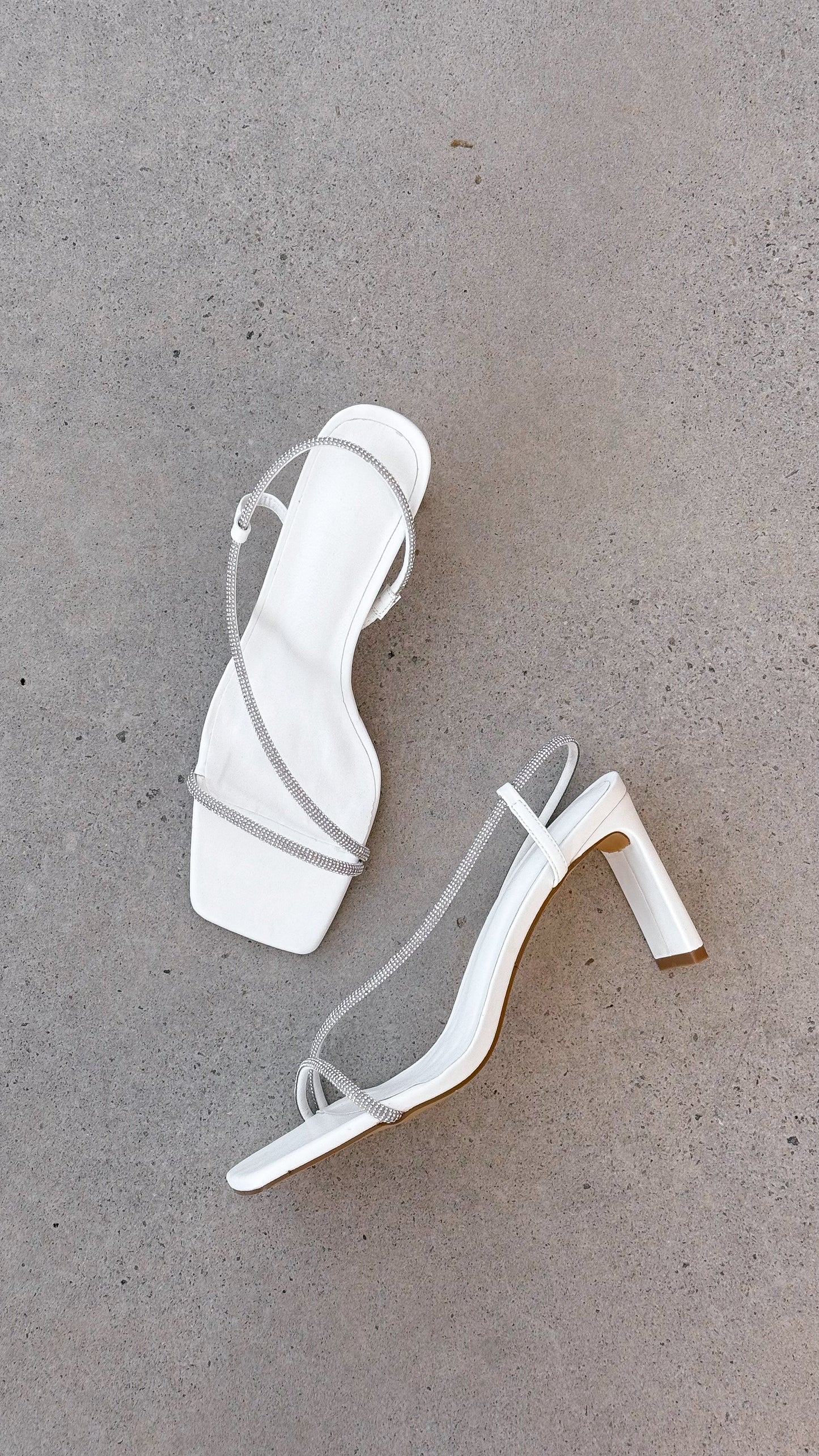 Kaye Heels - White Diamante