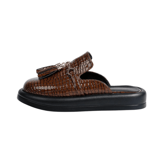 Comfy Textured Tasseled Mules