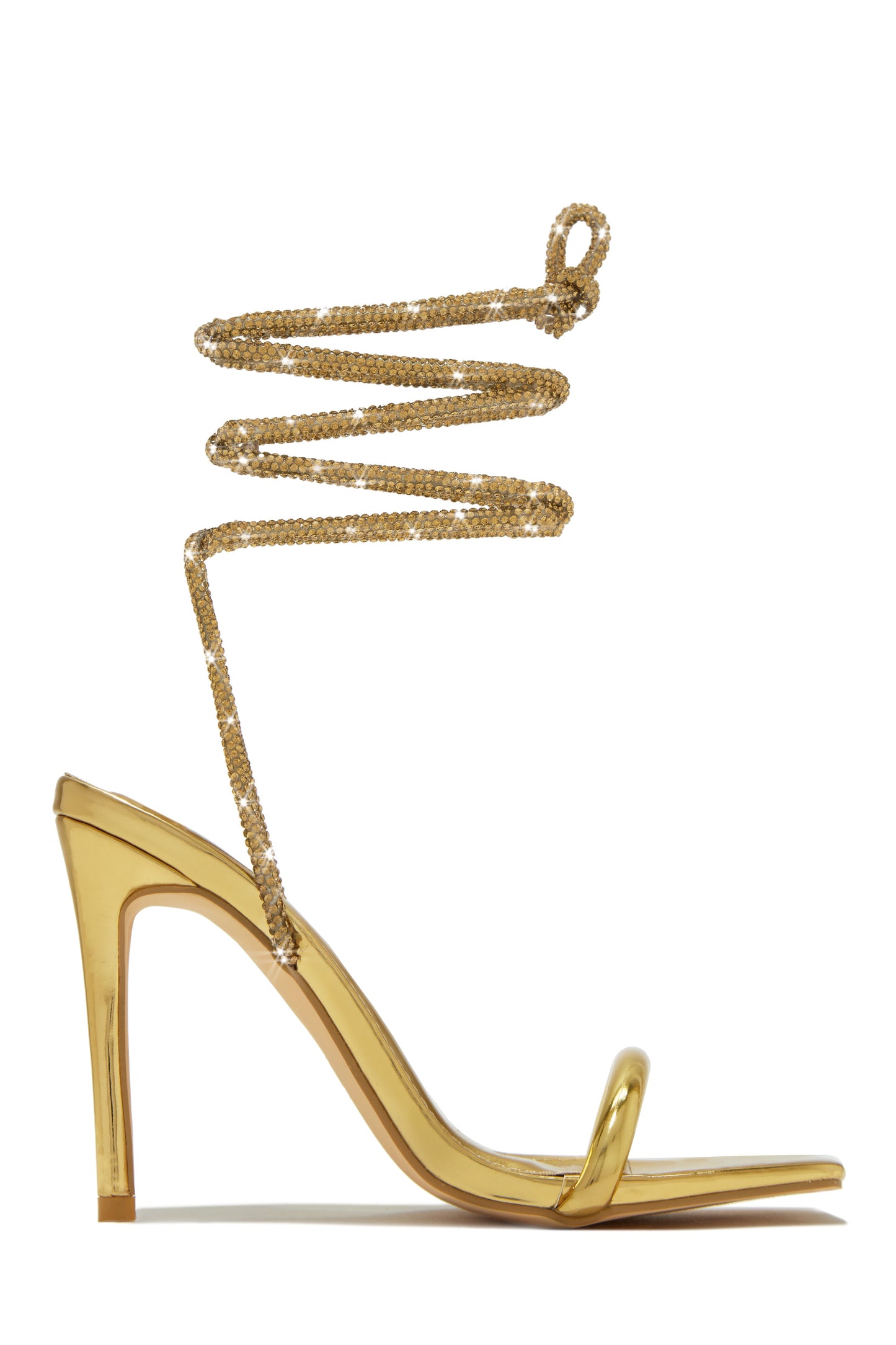 Pretty Girl Embellished Lace Up High Heels - Nude